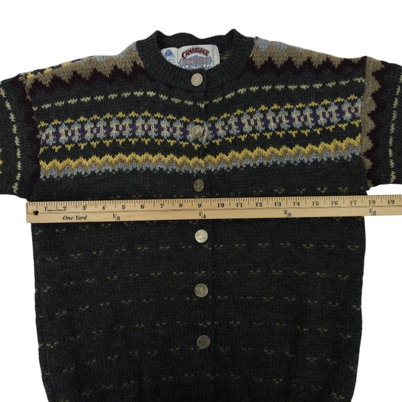 Cambridge Dry Goods Sweater Button Front Womens S Vintage USA Fair Isle Nordic - Picture 4 of 16